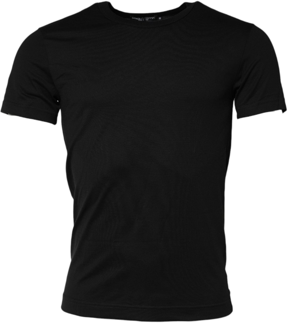 Dolce & Gabbana Black Cotton Crewneck Short Sleeves T-shirt Zwart