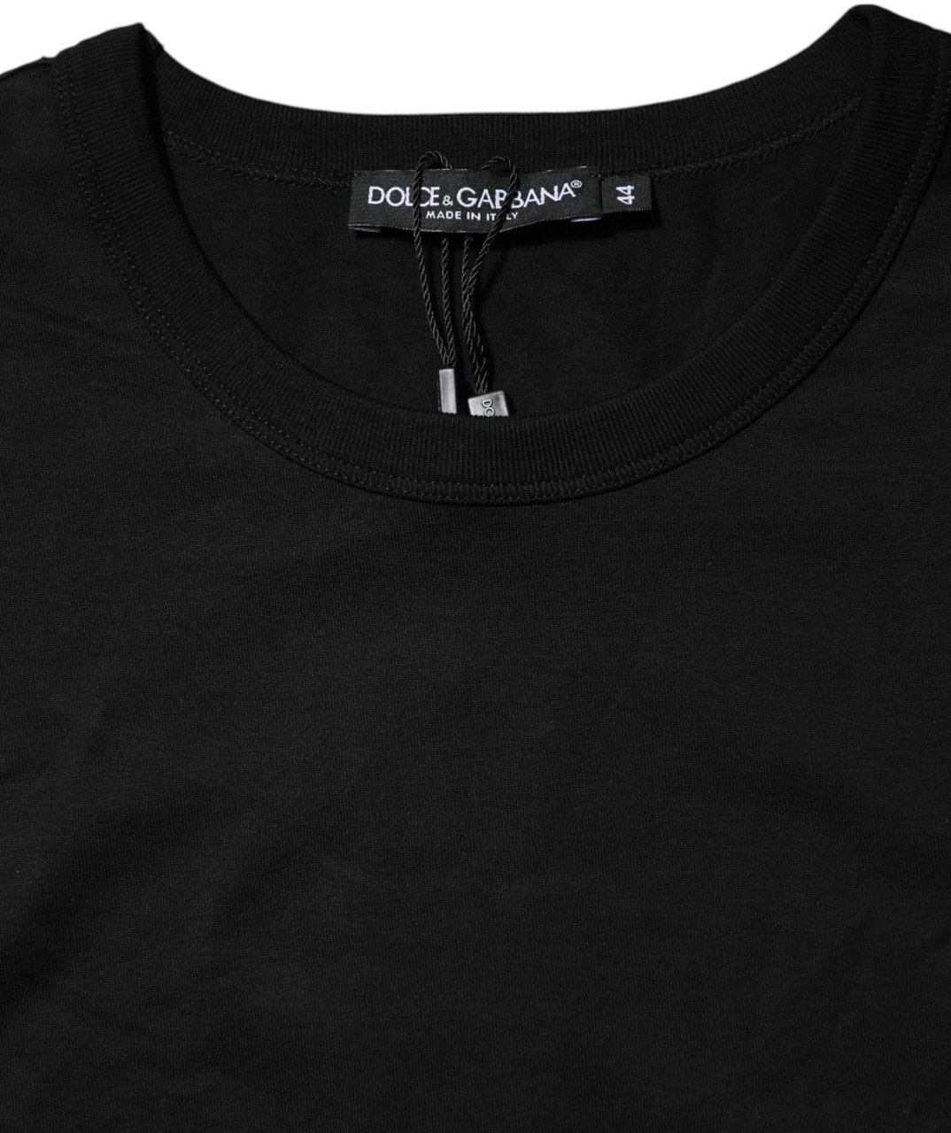 Dolce & Gabbana Black Cotton Crewneck Short Sleeves T-shirt Zwart