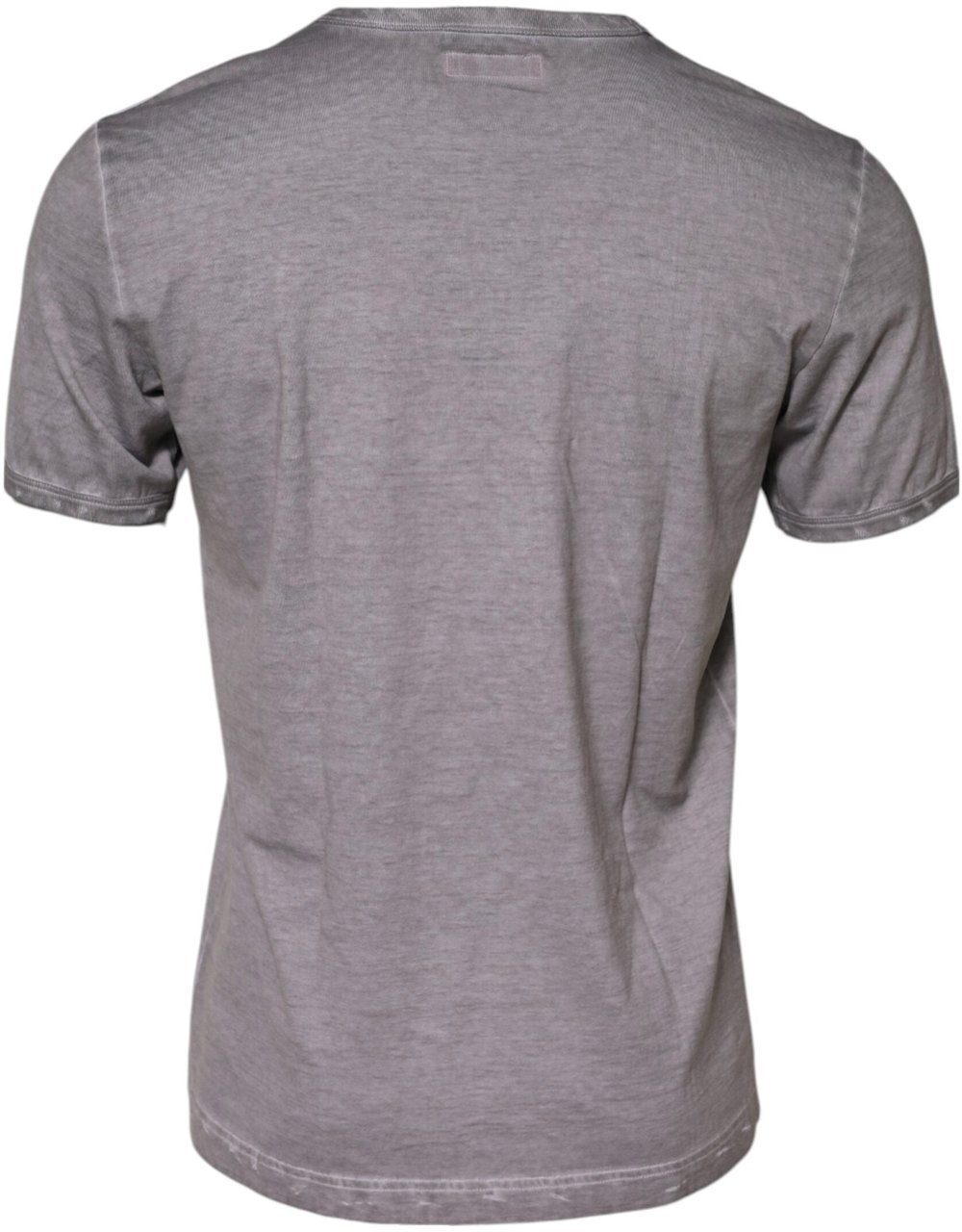 Dolce & Gabbana Gray Graphic Print Cotton Crew Neck T-shirt Grijs