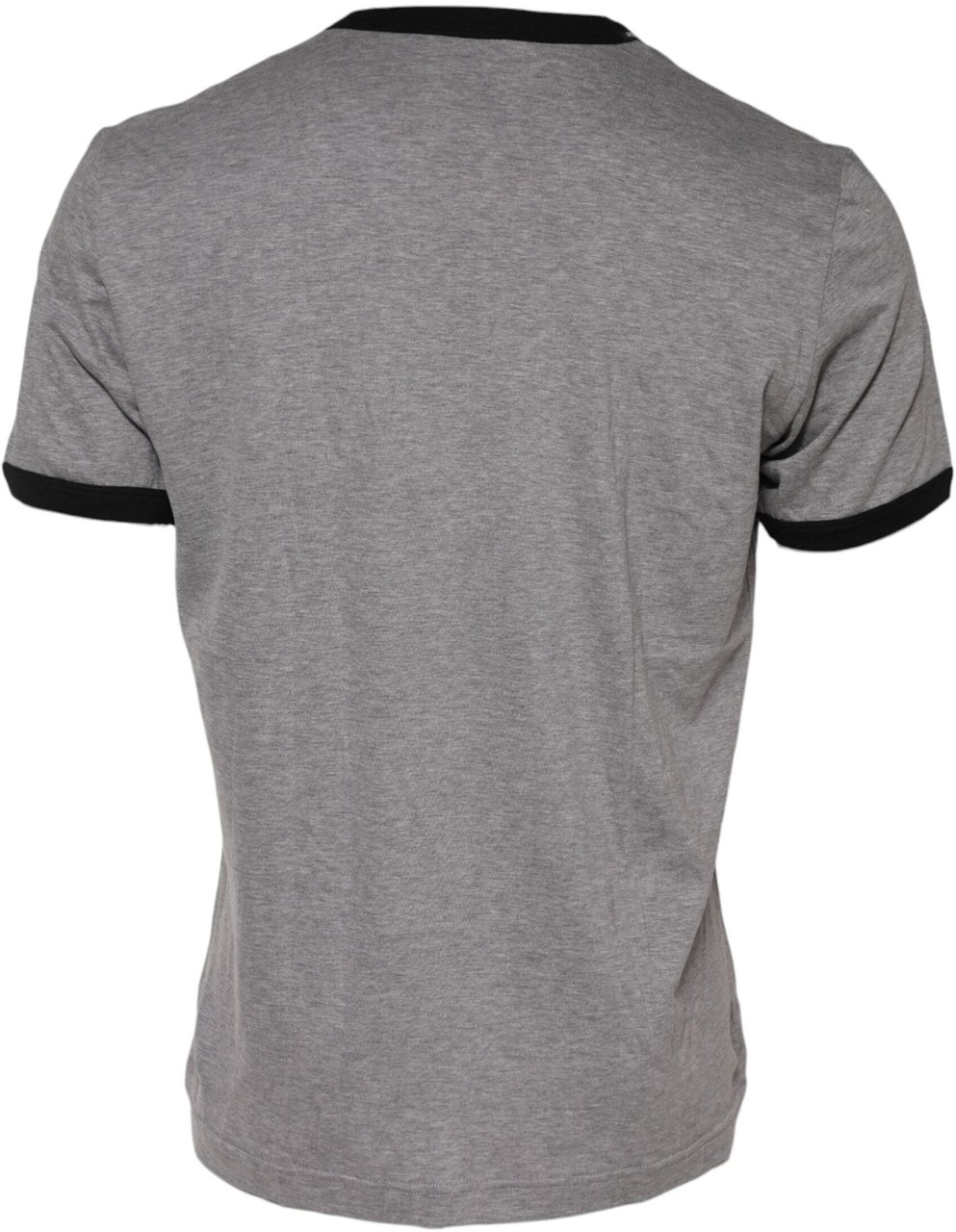 Dolce & Gabbana Gray Sacred Heart Cotton Crew Neck T-shirt Zwart