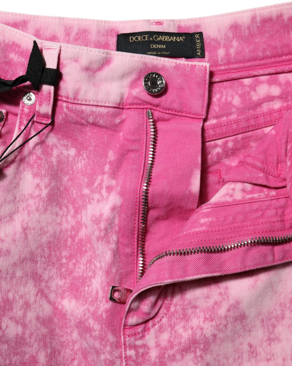Dolce & Gabbana Pink Tie Dye High Waist Tapered Denim Jeans Roze