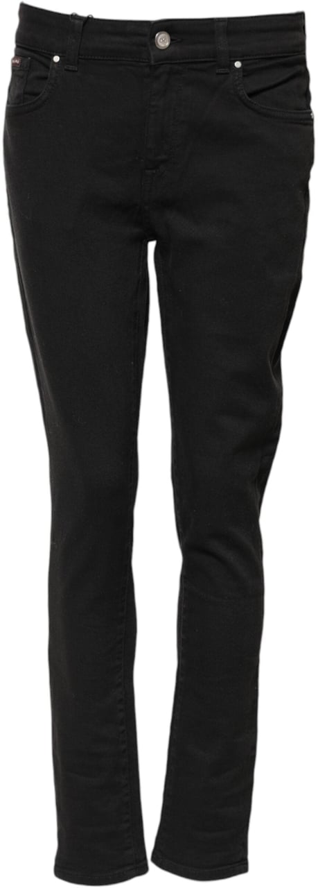 Dolce & Gabbana Black Cotton Skinny Mid Waist Denim Jeans Zwart