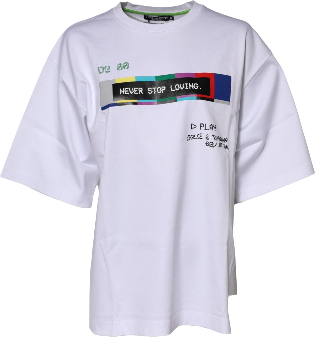 Dolce & Gabbana White Cotton Printed Short Sleeves T-shirt Wit