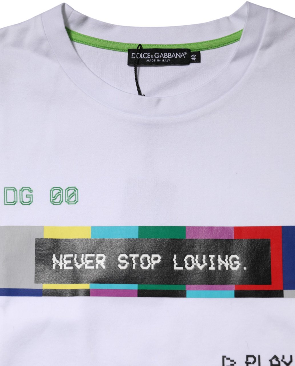 Dolce & Gabbana White Cotton Printed Short Sleeves T-shirt Wit
