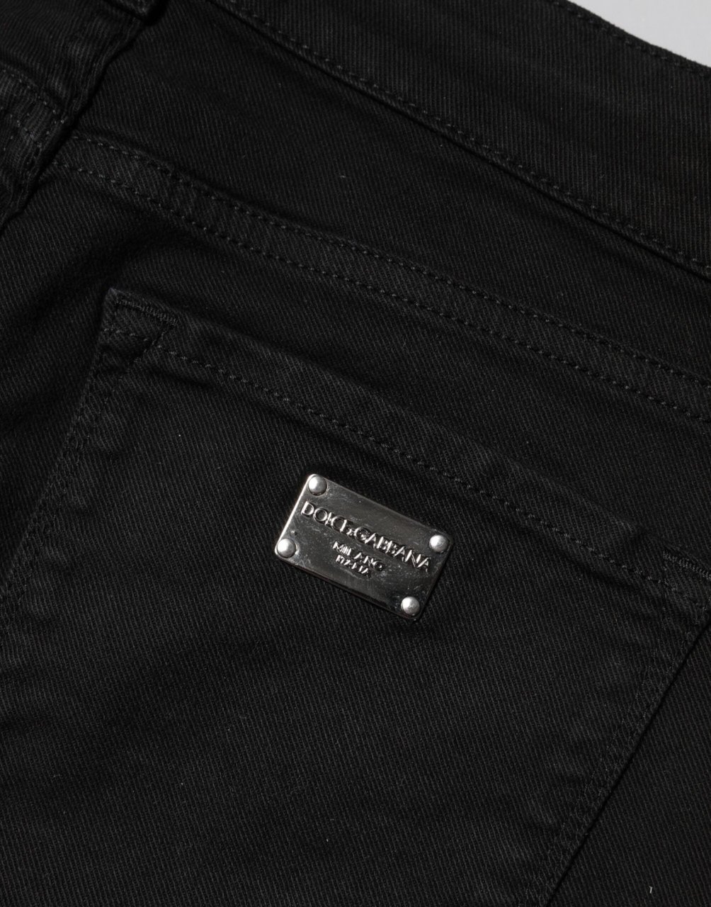 Dolce & Gabbana Black Cotton Skinny Mid Waist Denim Jeans Zwart
