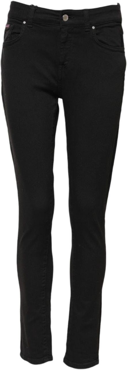 Dolce & Gabbana Black Cotton Skinny Mid Waist Denim Jeans Zwart