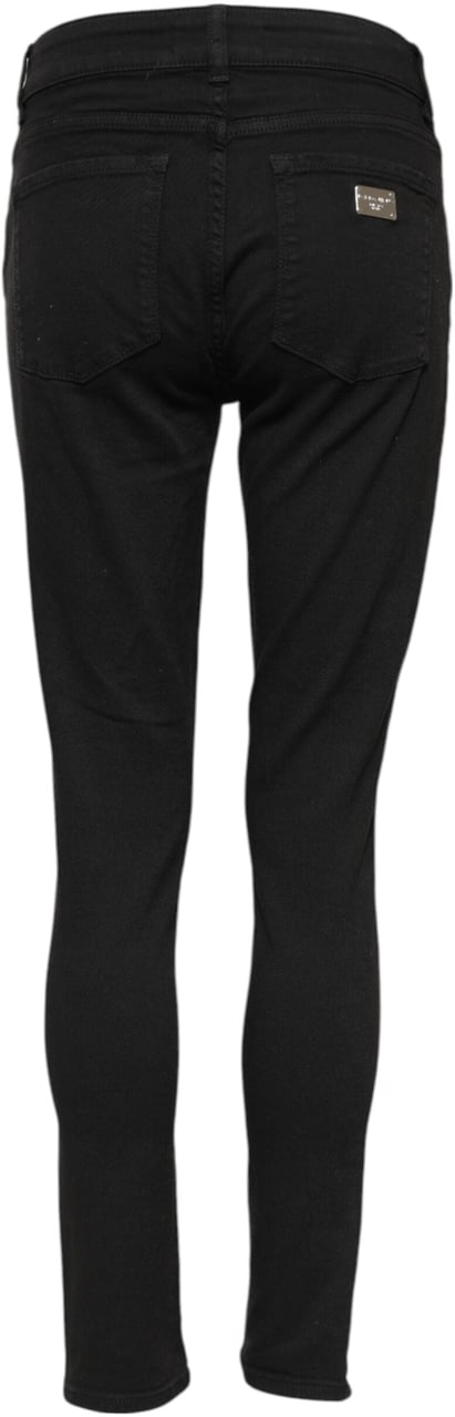 Dolce & Gabbana Black Cotton Skinny Mid Waist Denim Jeans Zwart