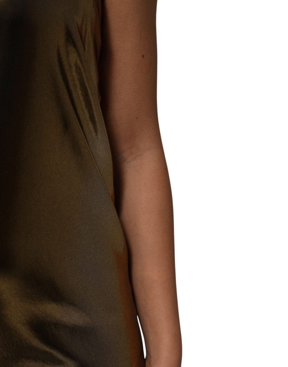 Dolce & Gabbana Metallic Gold Sleeveless A-line Mini Dress Goud