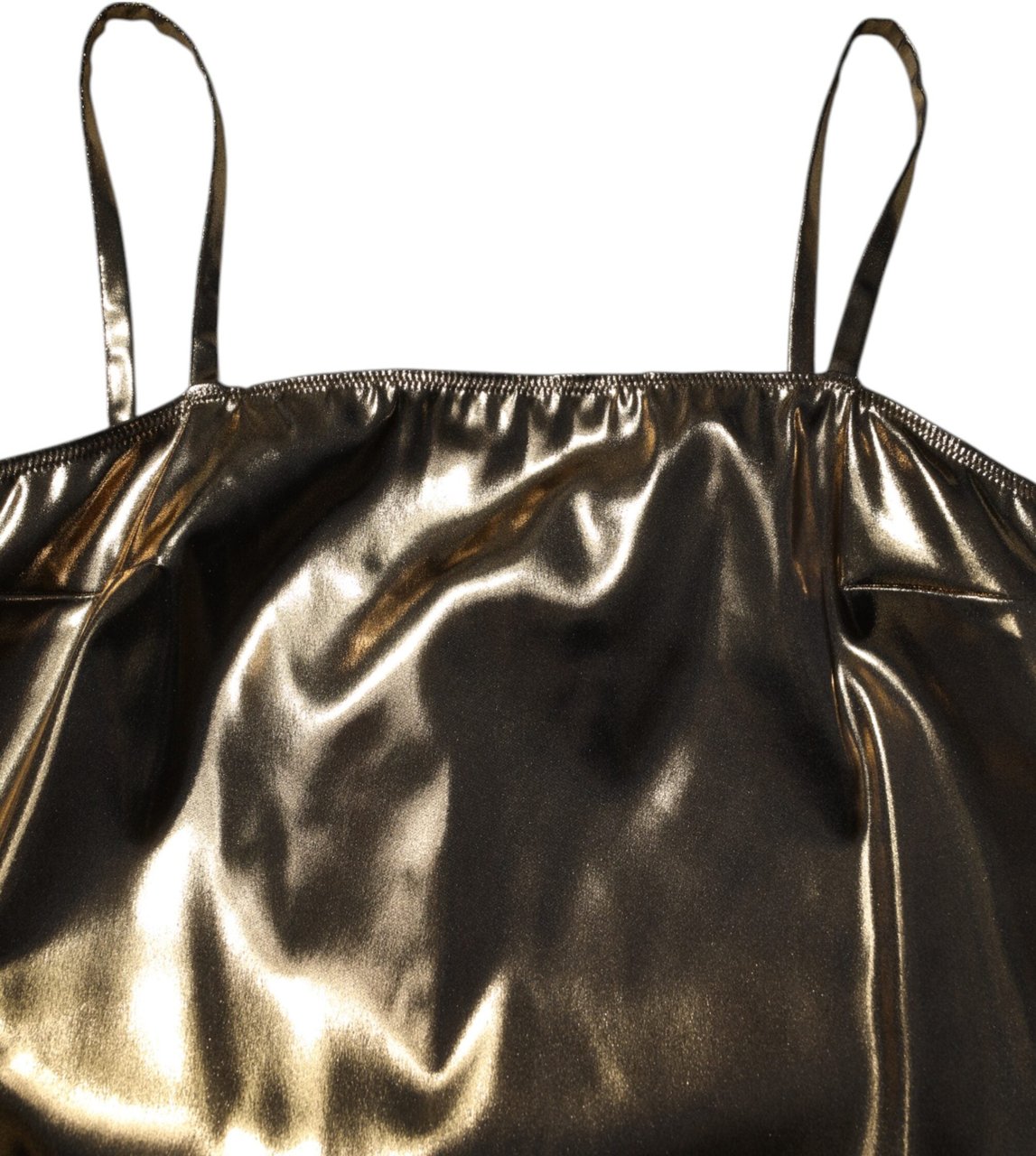 Dolce & Gabbana Metallic Gold Sleeveless A-line Mini Dress Goud