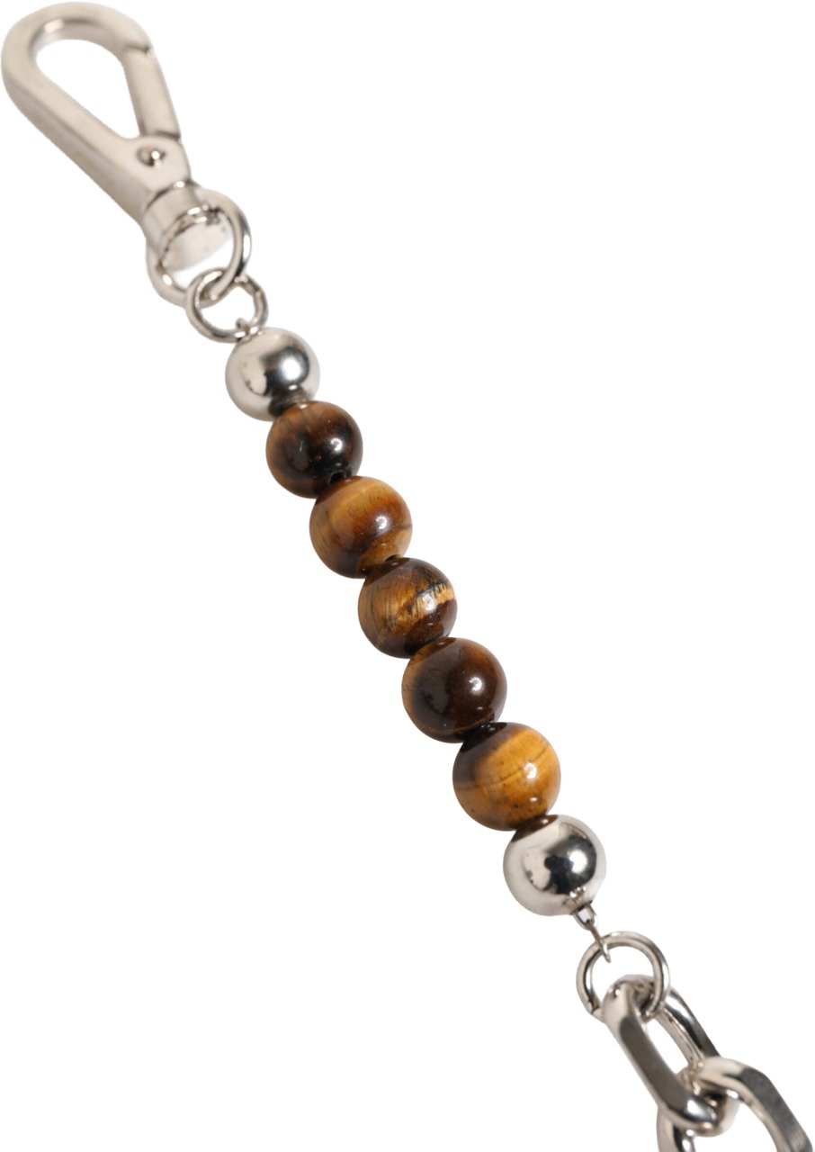 Dolce & Gabbana Silver Chain Brass Beaded Lobster Clasp Logo Men Bracelet Zilver