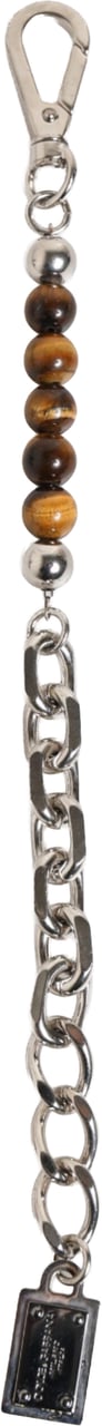Dolce & Gabbana Silver Chain Brass Beaded Lobster Clasp Logo Men Bracelet Zilver