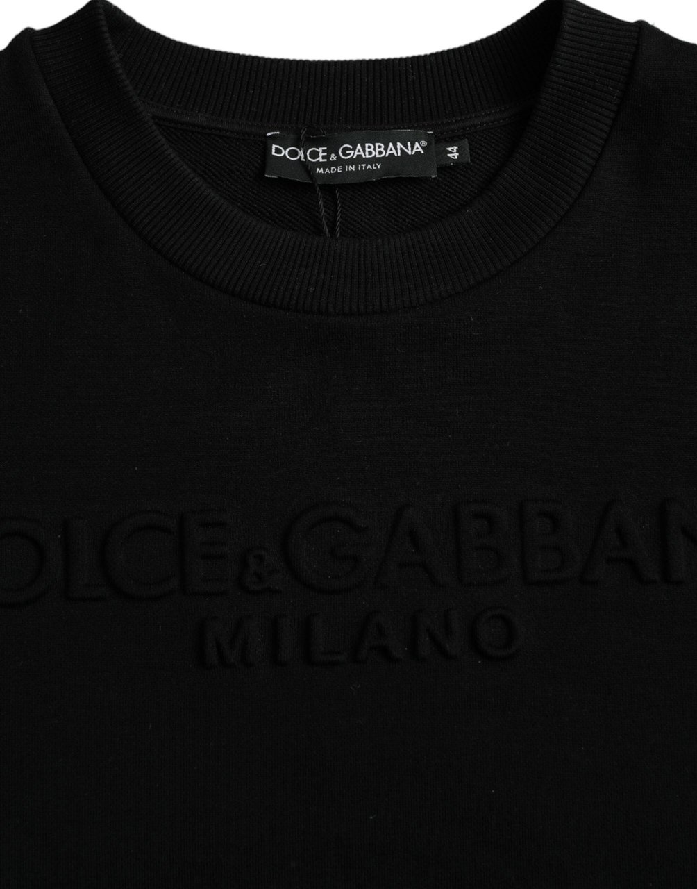 Dolce & Gabbana Black Cotton Long Sleeves Sweatshirt Sweater Zwart