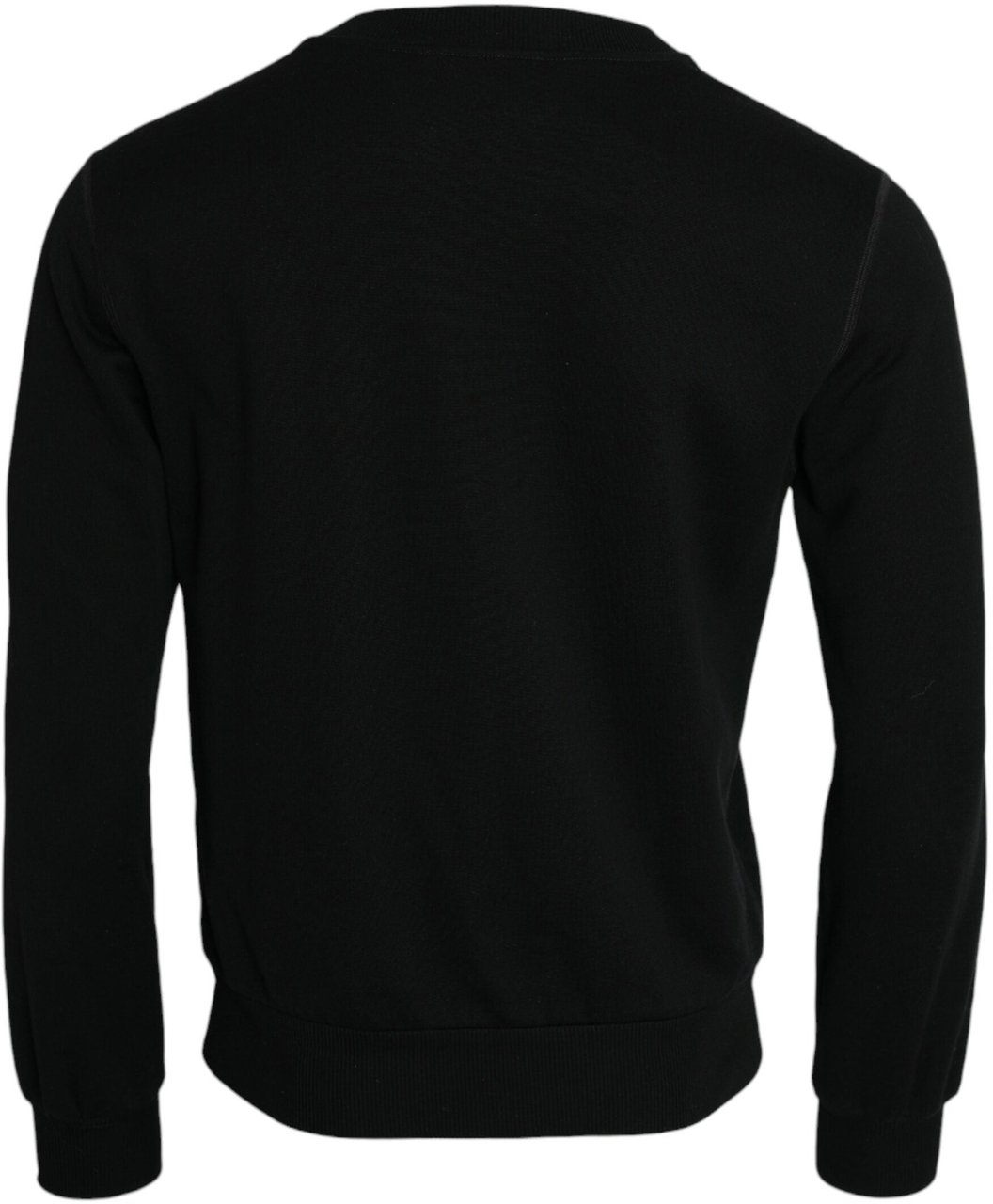 Dolce & Gabbana Black Cotton Long Sleeves Sweatshirt Sweater Zwart
