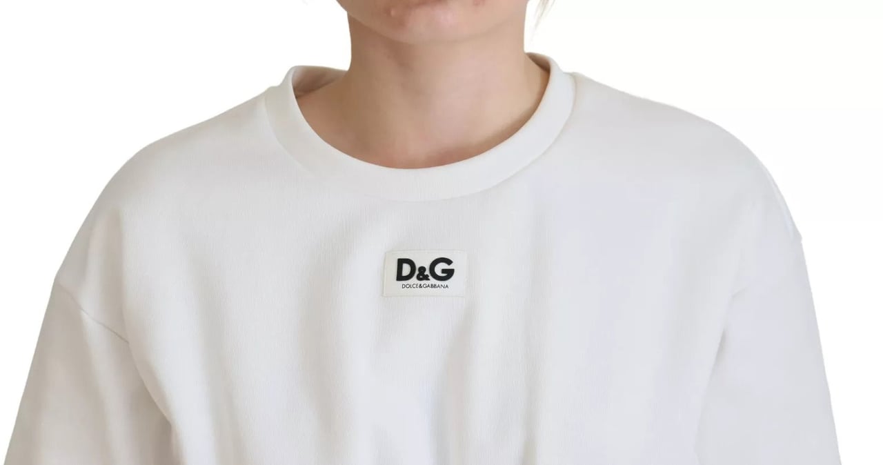 Dolce & Gabbana White Cotton Corset Stretch Top T-shirt Zwart
