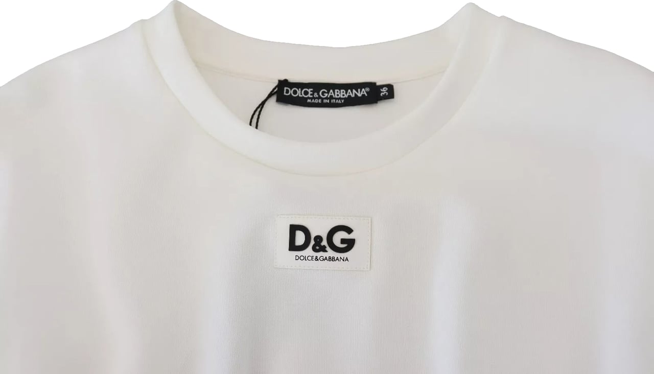 Dolce & Gabbana White Cotton Corset Stretch Top T-shirt Zwart