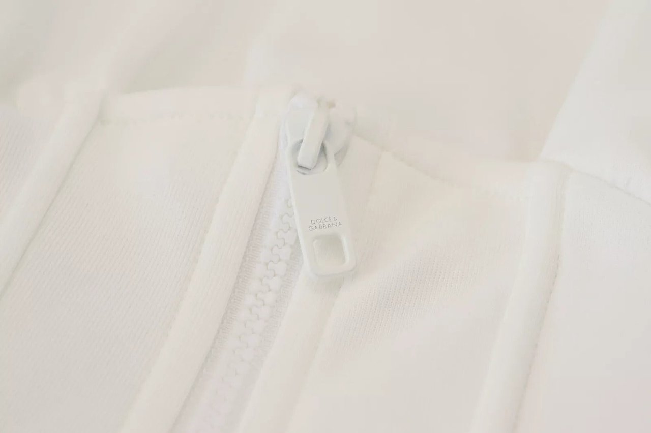 Dolce & Gabbana White Cotton Corset Stretch Top T-shirt Zwart