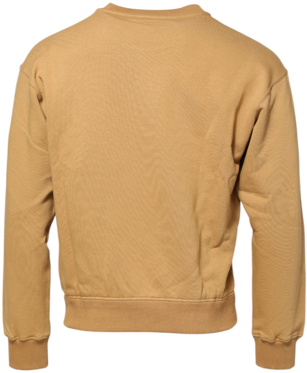 Dolce & Gabbana Mustard Cotton DG Embossed Pullover Sweater Rood