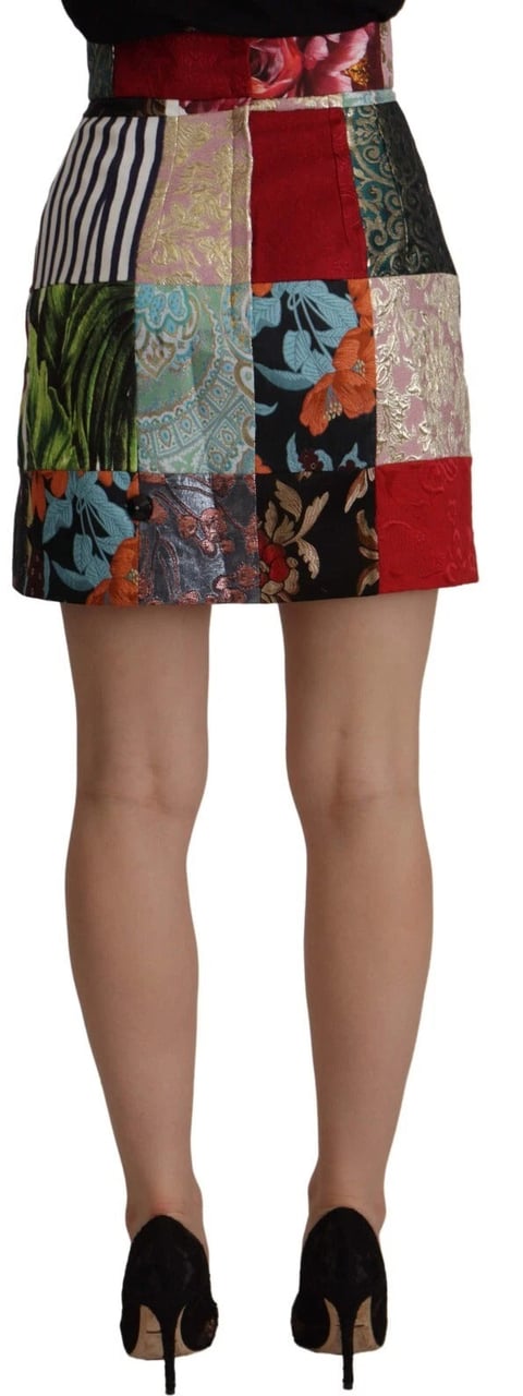 Dolce & Gabbana Multicolor Patchwork A-line Polyester Skirt Divers