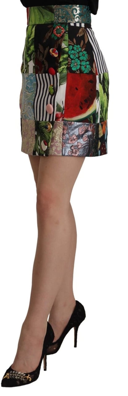 Dolce & Gabbana Multicolor Patchwork A-line Polyester Skirt Divers