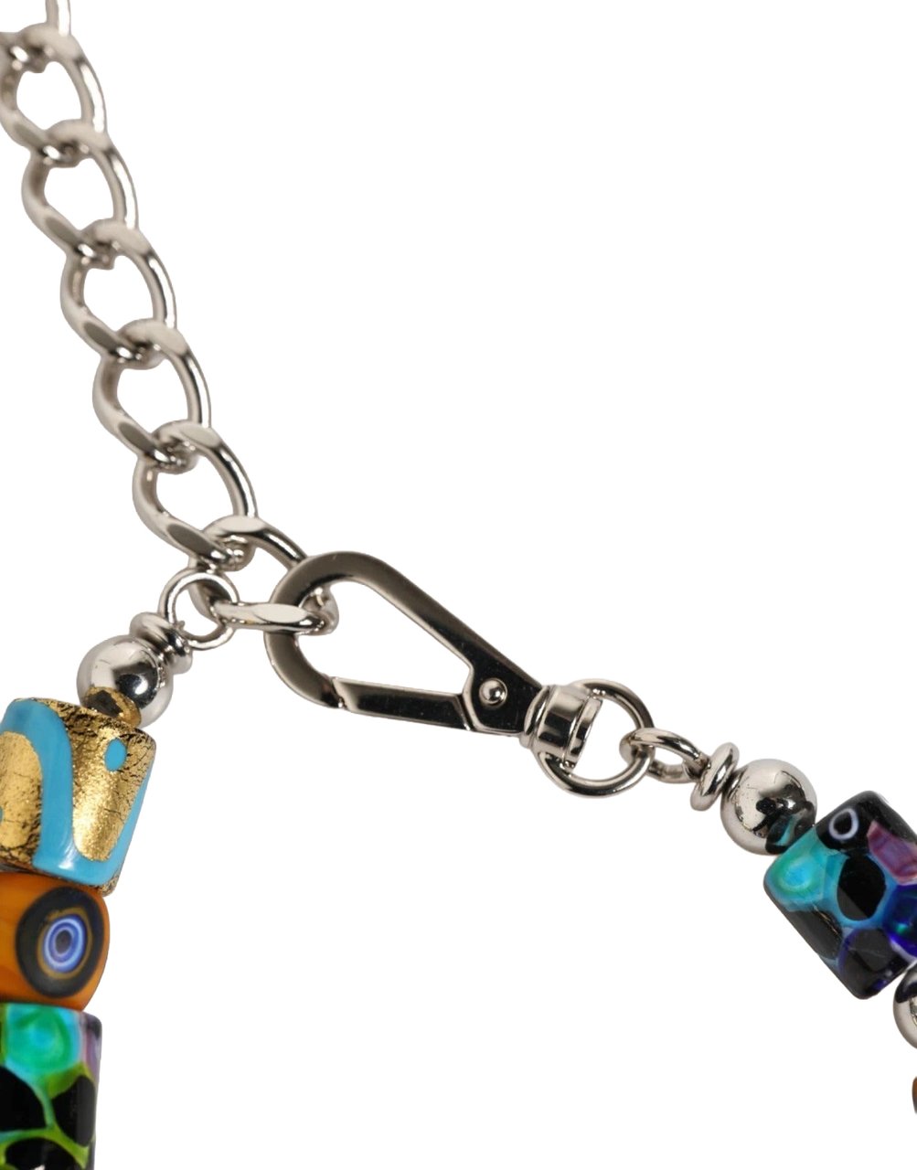 Dolce & Gabbana Multicolor Murano Glass Beads Brass Zamak Necklace Divers