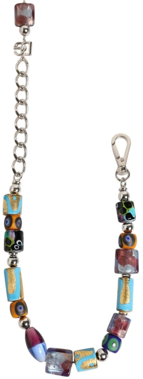 Dolce & Gabbana Multicolor Murano Glass Beads Brass Zamak Necklace Divers