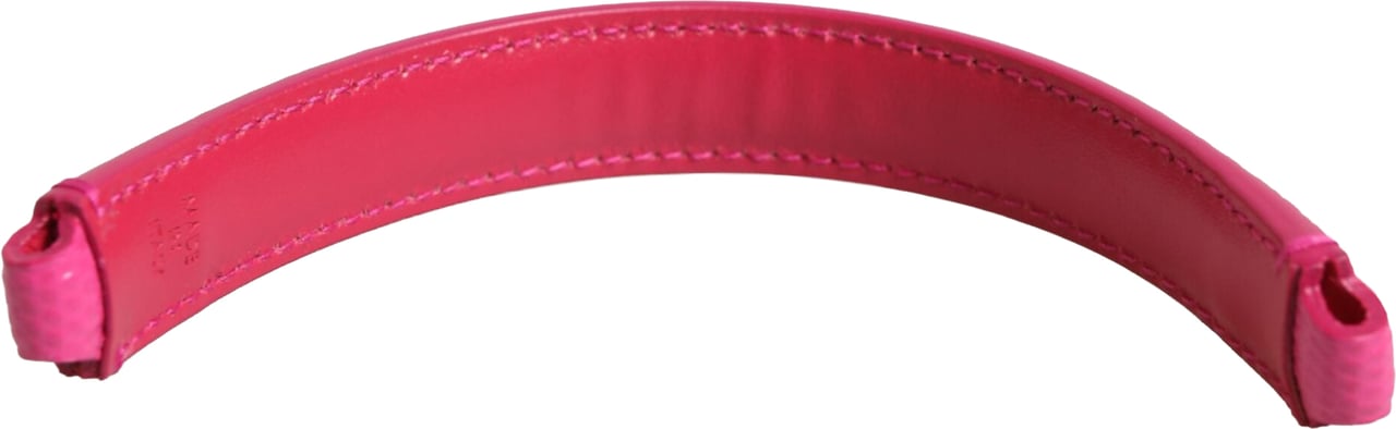 Dolce & Gabbana Pink Embellished Leather Bag Handle Women Shoulder Strap Grijs