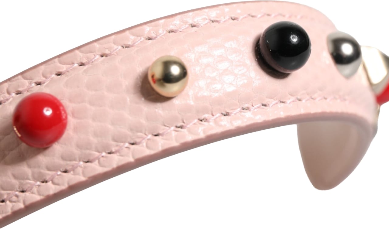 Dolce & Gabbana Light Pink Embellished Leather Bag Handle Shoulder Strap Grijs