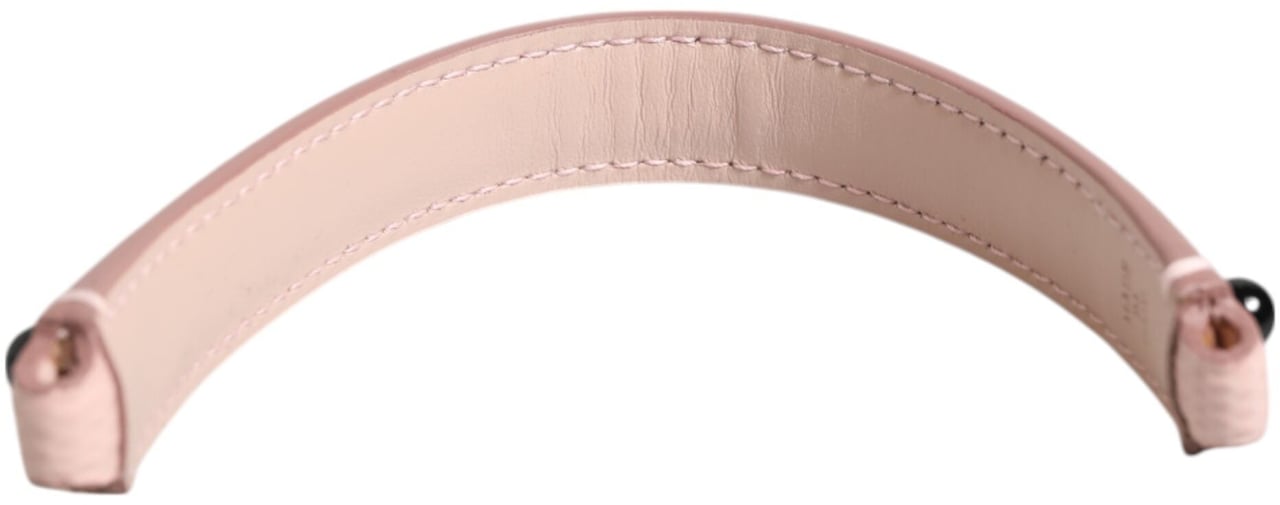 Dolce & Gabbana Light Pink Embellished Leather Bag Handle Shoulder Strap Grijs