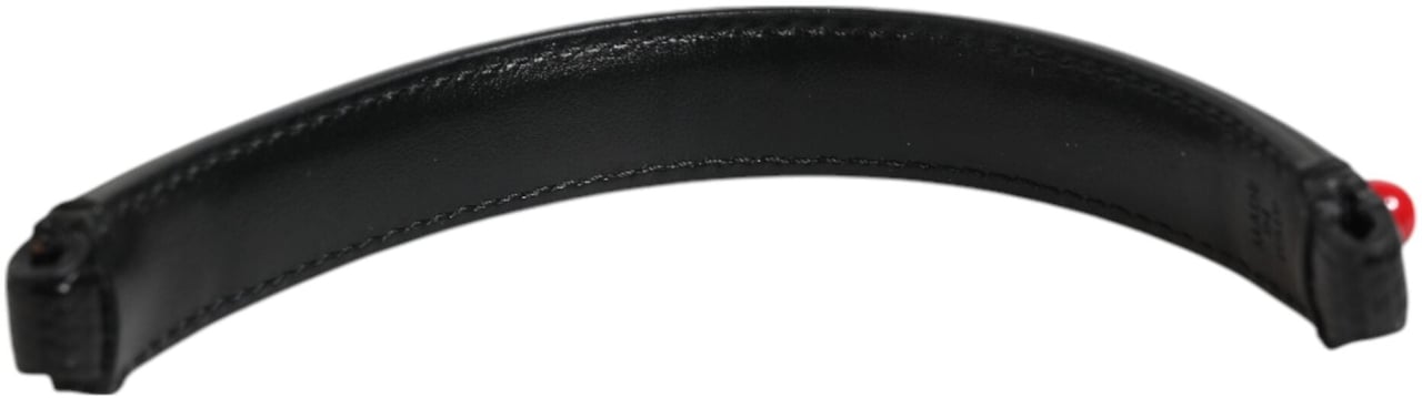 Dolce & Gabbana Black Embellished Leather Bag Handle Women Shoulder Strap Grijs