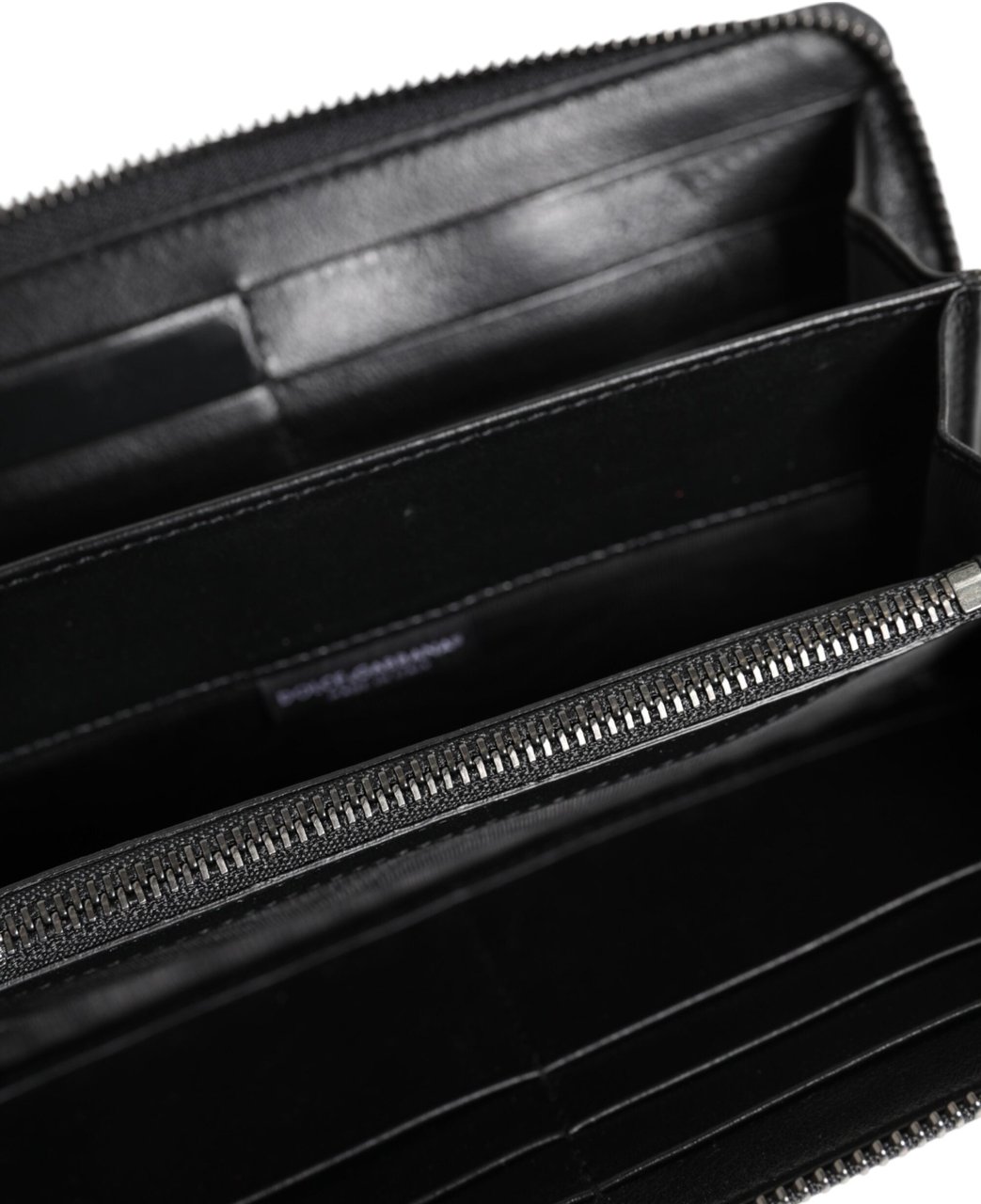 Dolce & Gabbana Black Blue Exotic Leather Men Continental Clutch Wallet Zwart