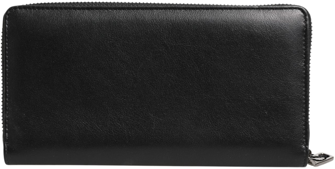 Dolce & Gabbana Black Blue Exotic Leather Men Continental Clutch Wallet Zwart