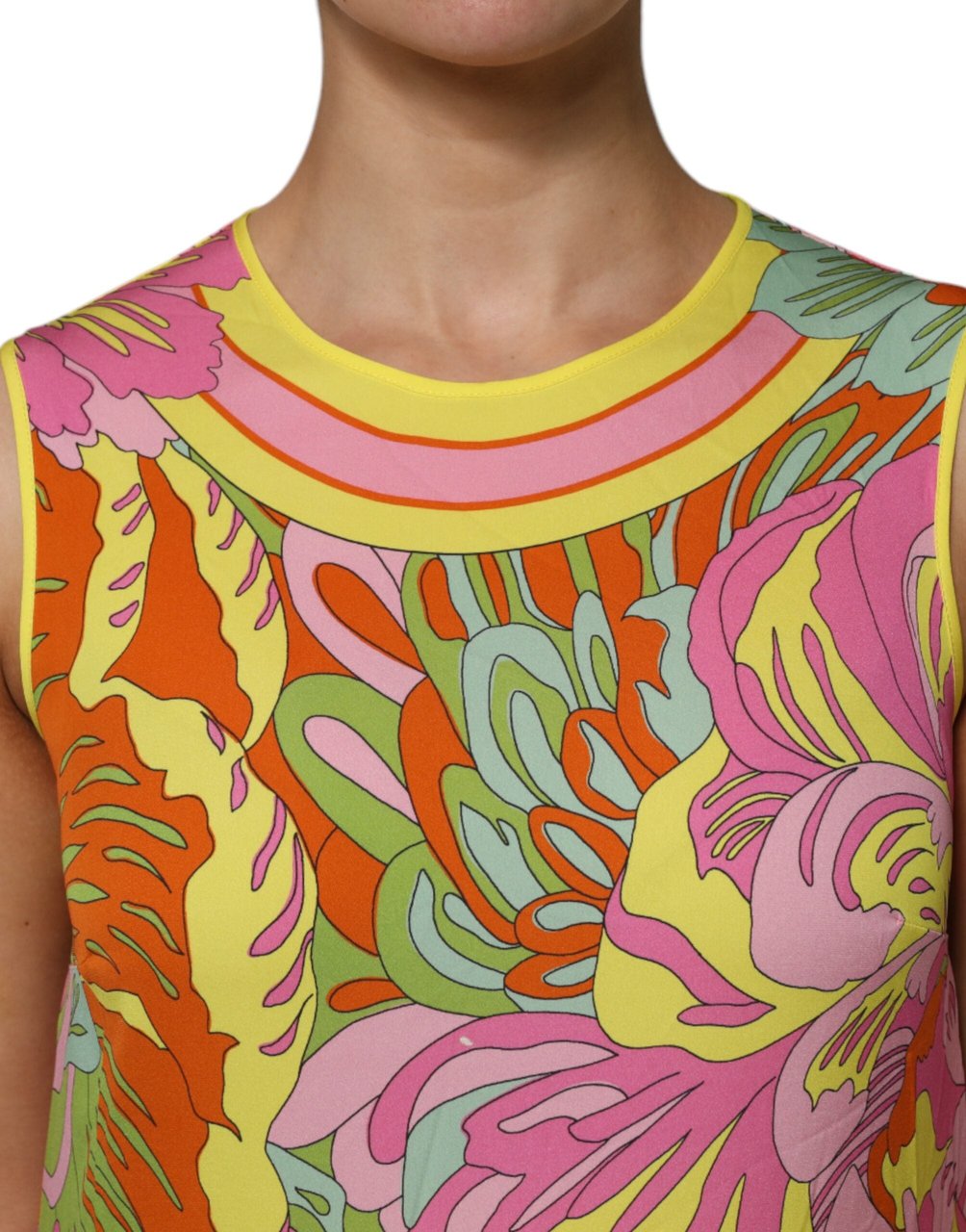 Dolce & Gabbana Multicolor Floral Roundneck Sleeveless Top Divers