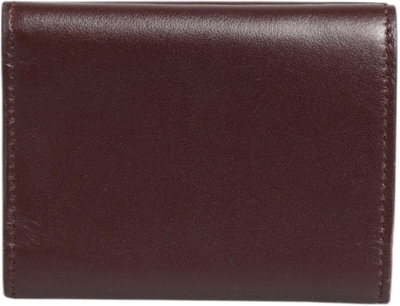 Dolce & Gabbana Leather Embossed Logo Trifold Men Card Holder Dark Brown Bruin