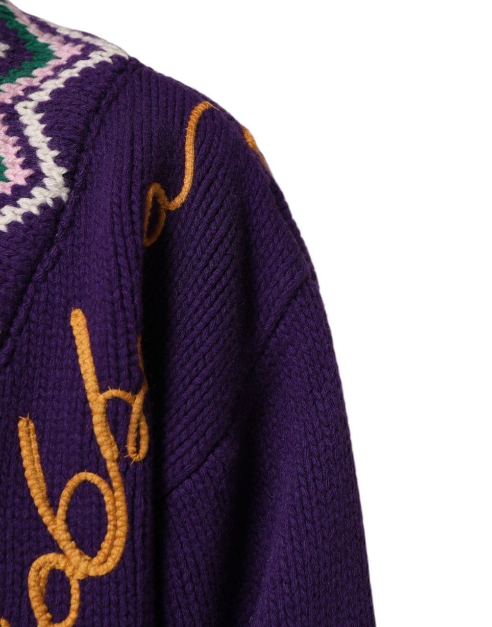 Dolce & Gabbana Purple Wool DG Logo Men Knit Pullover Sweater Geel