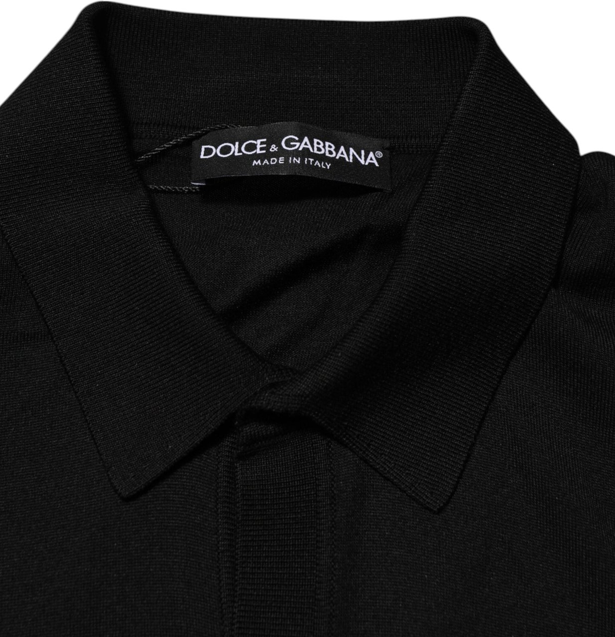 Dolce & Gabbana Black Silk Button Up Lightweight Sweater Zwart