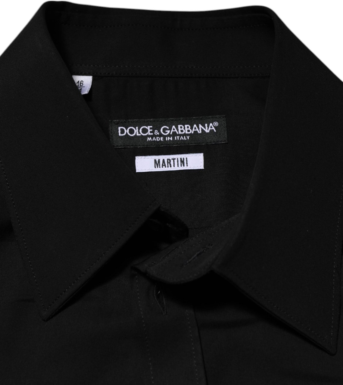 Dolce & Gabbana Black Viscose Long Sleeve Formal Dress Shirt Zwart