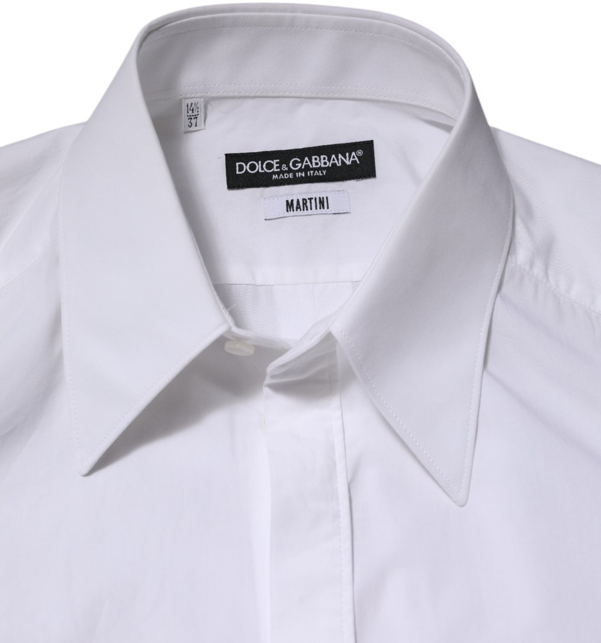 Dolce & Gabbana White Cotton MARTINI Long Sleeve Dress Shirt Wit