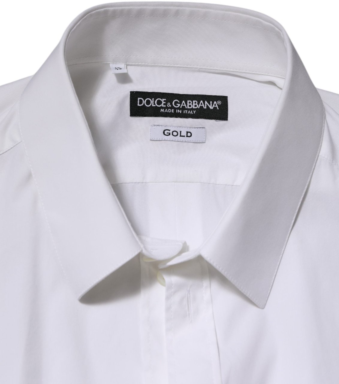 Dolce & Gabbana White Cotton GOLD Long Sleeves Formal Shirt Wit