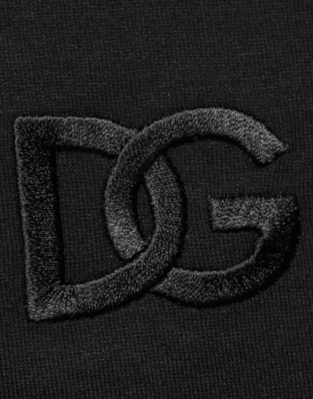 Dolce & Gabbana Black Cotton Embroidered DG Logo Pocket T-shirt Zwart