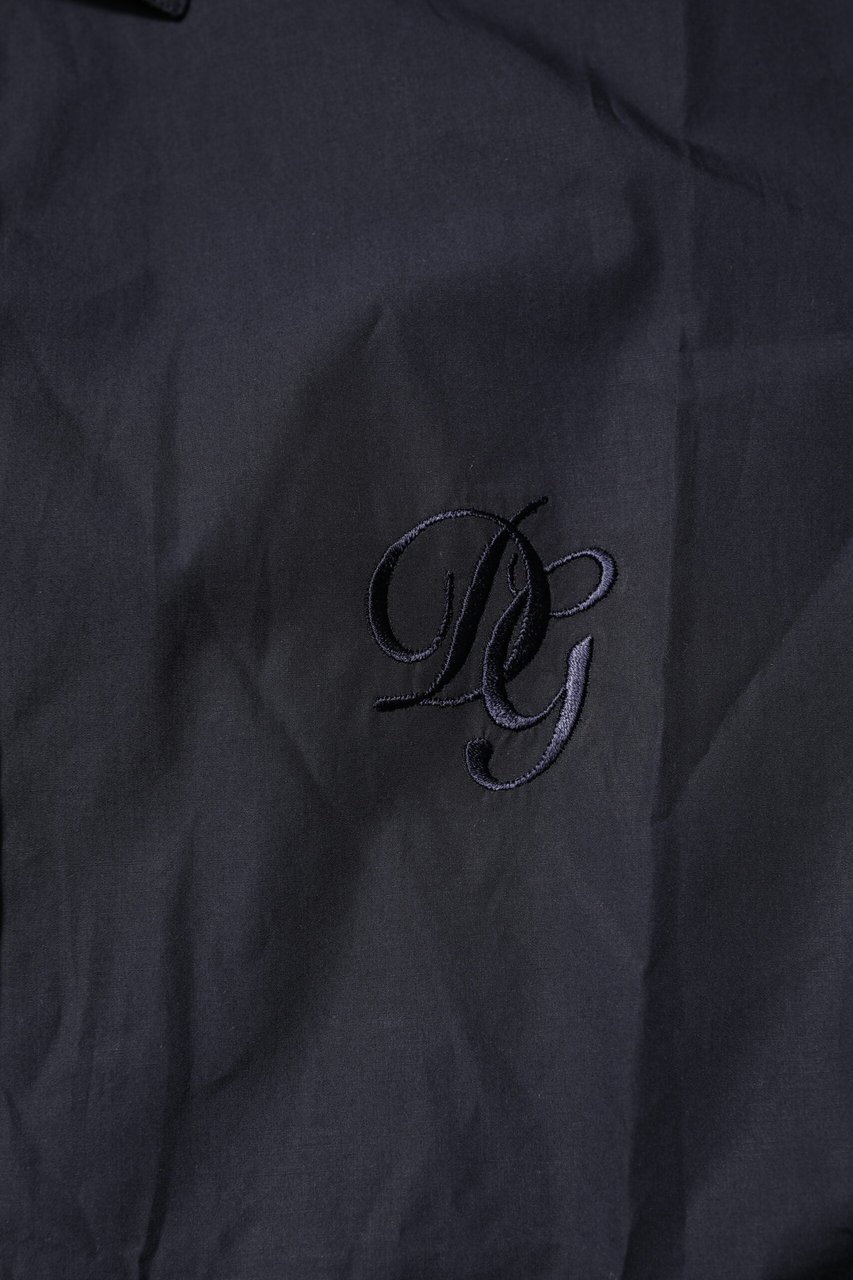 Dolce & Gabbana Dark Blue MARTINI Cotton Dress Formal Shirt Blauw