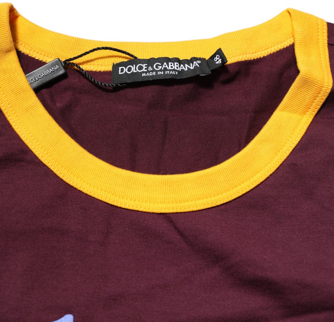 Dolce & Gabbana Burgundy Cotton DG Super King Logo T-Shirt Maroon