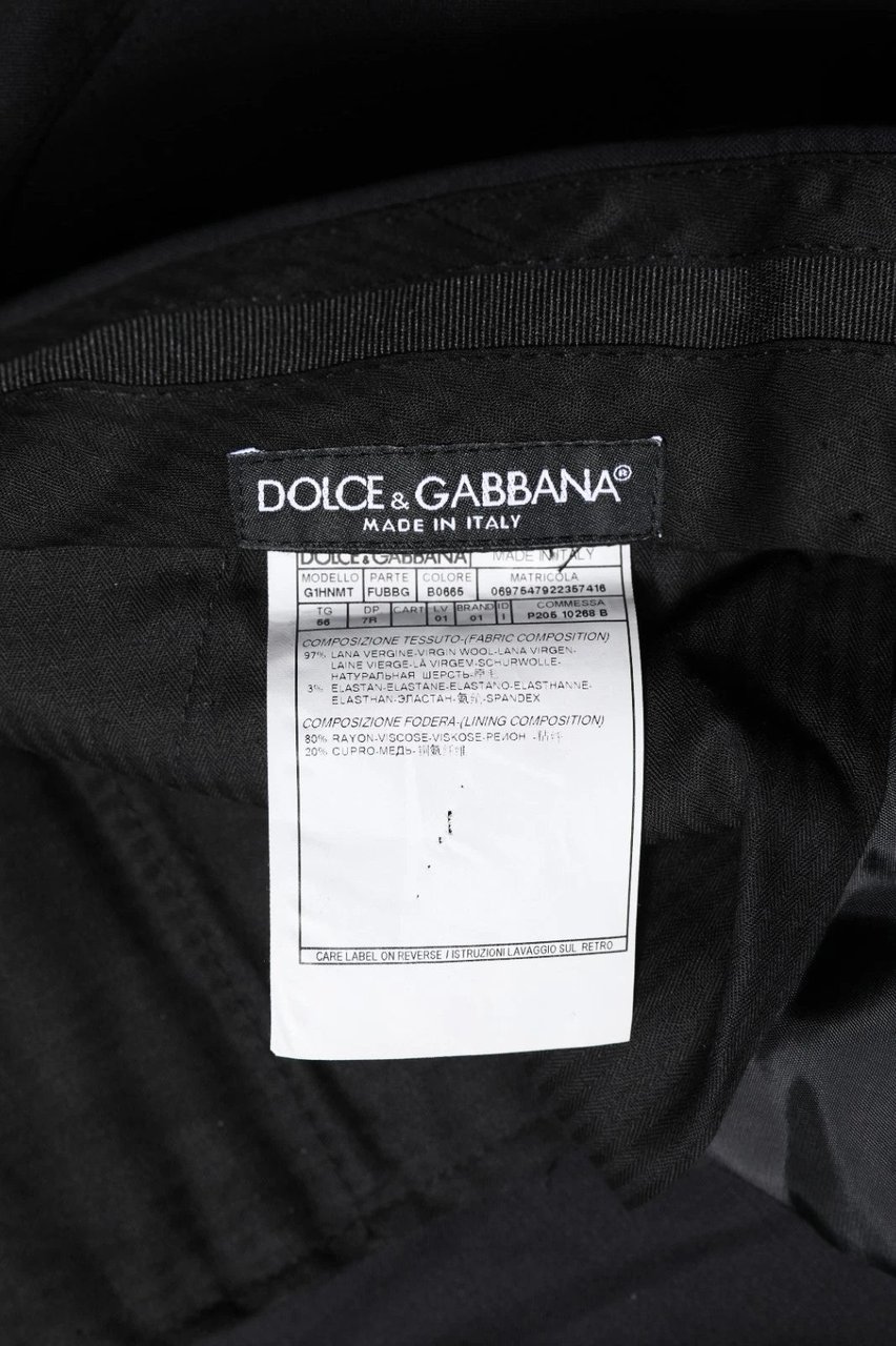Dolce & Gabbana Black Wool Formal Dress Men Trousers Pants Zwart