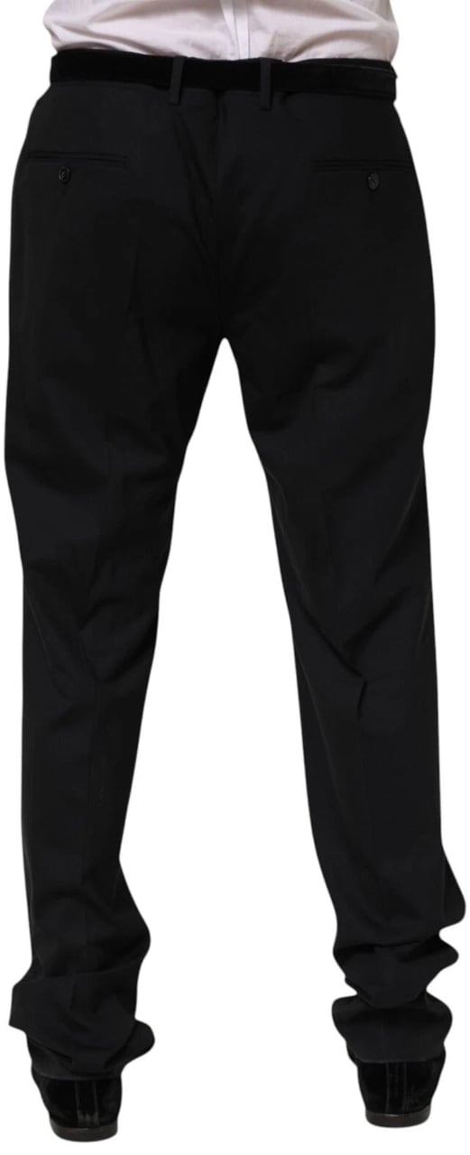 Dolce & Gabbana Black Wool Formal Dress Men Trousers Pants Zwart