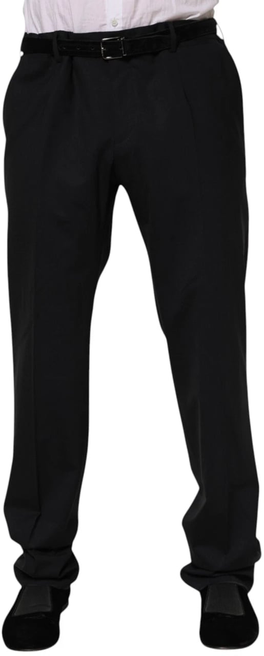 Dolce & Gabbana Black Wool Formal Dress Men Trousers Pants Zwart