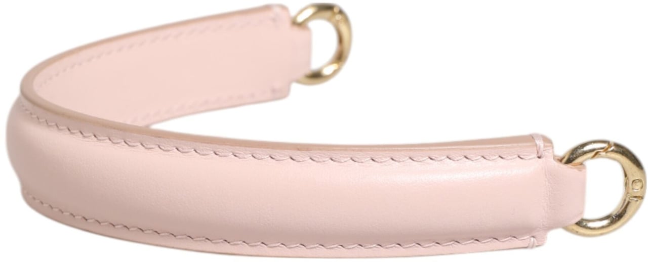 Dolce & Gabbana Strap Pink Leather Gold Tone Big Bag Handle Shoulder Strap Roze