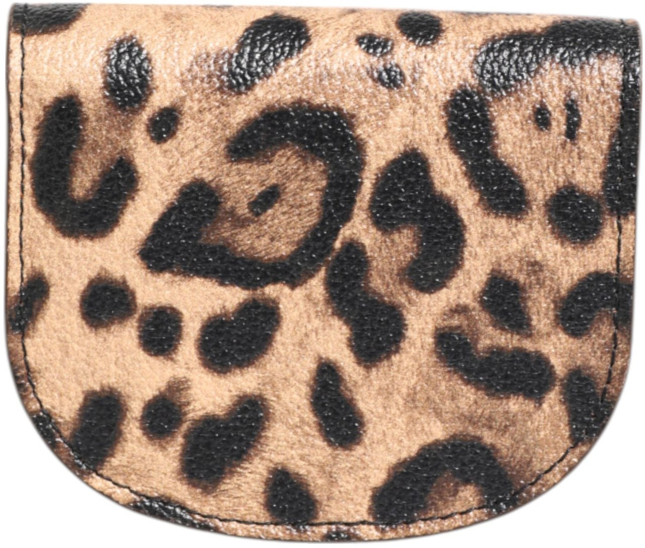 Dolce & Gabbana Brown Leopard Print Calf Leather Small Coin Purse Wallet Bruin