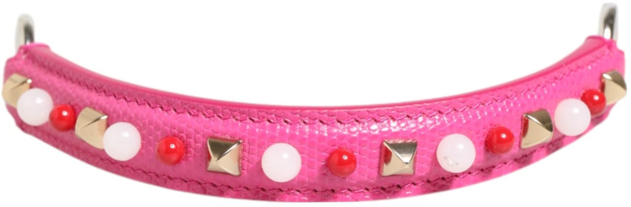 Dolce & Gabbana Pink Embellished Leather Bag Handle Women Shoulder Strap Roze