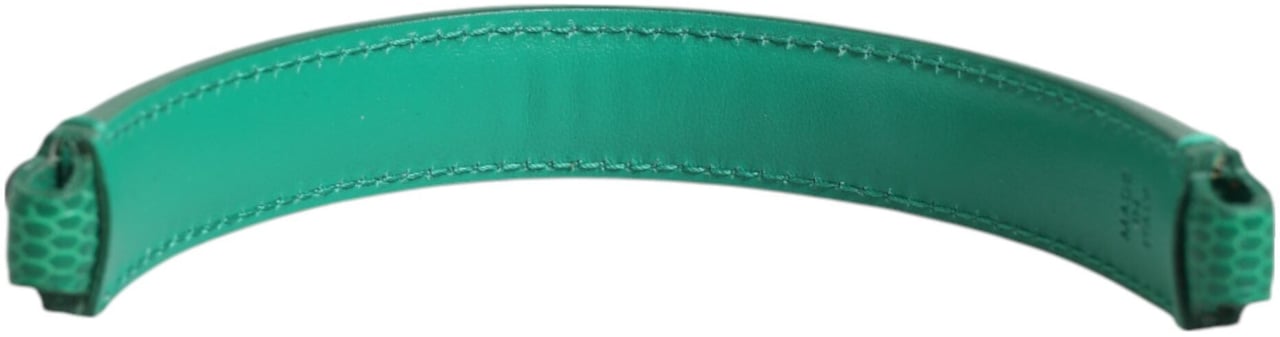 Dolce & Gabbana Green Embellished Leather Bag Handle Women Shoulder Strap Groen