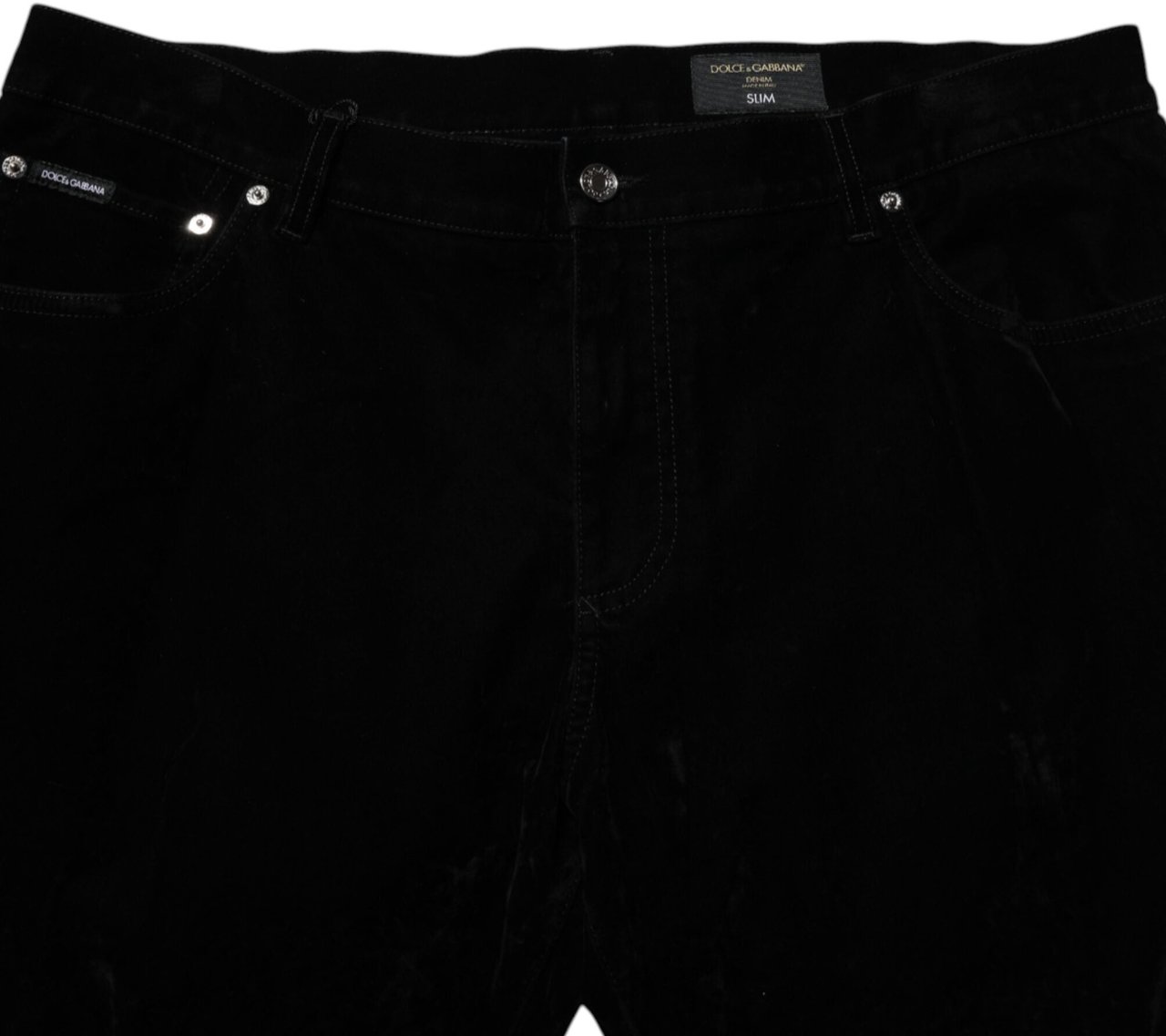 Dolce & Gabbana Black Cotton Slim Fit Denim Trouser Jeans Zwart