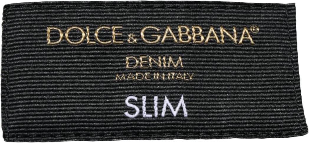 Dolce & Gabbana Black Cotton Slim Fit Denim Trouser Jeans Zwart